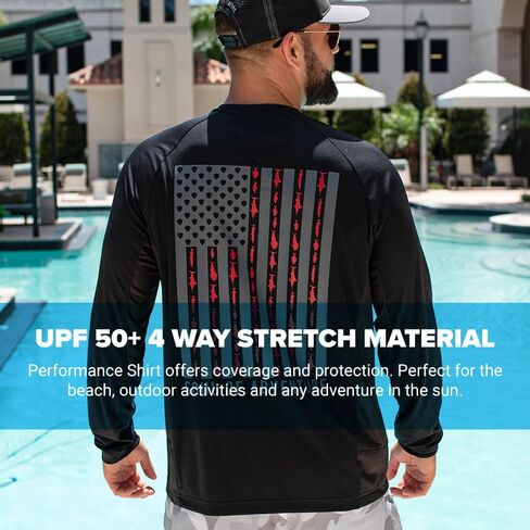 أداء جديد للرجال قميص طويل الأكمام | عامل حماية من أشعة الشمس بعامل حماية من أشعة الشمس 50+، ماص للرطوبة، تمدد في 4 اتجاهات | من شركة SA in Kuwait