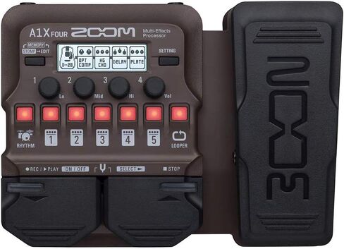Zoom A1X Four Acoustic Instrument Multi-Effect Processor with Polsen HPC-A30 Monitor Headphones, 9V Power Adapter & 10ft Instrument Cable Bundle in Saudi Arabia