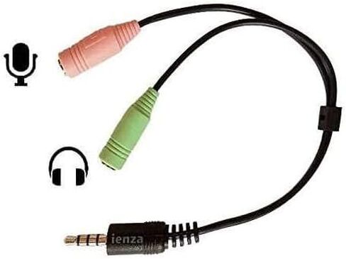 3.5mm TRRS Male to Dual 3.5mm TRS Female Headset Splitter Combo Adapter for iPhone, Android, PS4, Playstation 4 5, Xbox One Series X/S, Tablet, PC Gaming & New Laptops in Saudi Arabia