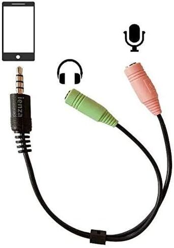 3.5mm TRRS Male to Dual 3.5mm TRS Female Headset Splitter Combo Adapter for iPhone, Android, PS4, Playstation 4 5, Xbox One Series X/S, Tablet, PC Gaming & New Laptops in Saudi Arabia