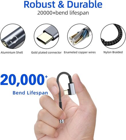 2 حزمة USB C إلى 3.5 مم محول سماعة الرأس، من النوع C إلى 3.5 مم مقبس الصوت Aux Dongle الزاوية اليمنى Hi-Fi DAC Chip متوافق مع Pixel 2 3 4 5 6/XL/ S20/21/22/23 S21/Note10/Tab، آيباد برو/إير، ميت/برو in Kuwait