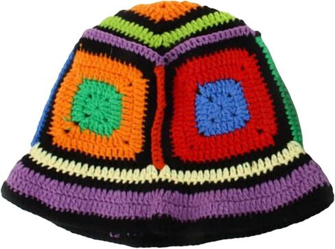 WDIRARA Women's Colorblock Crochet Bucket Hat Knitted Beanie Hat Winter Casual Cap in Saudi Arabia