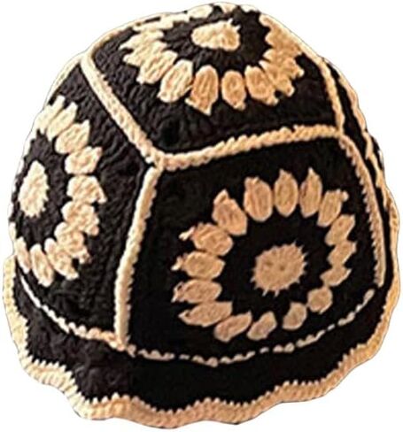 WDIRARA Women's Colorblock Crochet Bucket Hat Knitted Beanie Hat Winter Casual Cap in Saudi Arabia