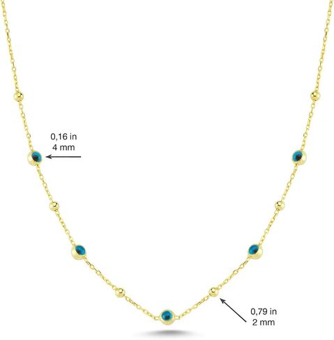 925 Sterling Silver Chain for Women, 14K Plated Gold Chains for Women, Evil Eye Necklace for Women, Rhodium Plated Station Long Wrap Layering Silver Chains for Women in Saudi Arabia