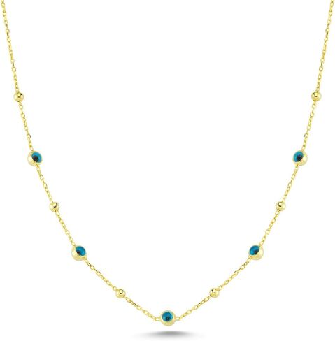 925 Sterling Silver Chain for Women, 14K Plated Gold Chains for Women, Evil Eye Necklace for Women, Rhodium Plated Station Long Wrap Layering Silver Chains for Women in Saudi Arabia