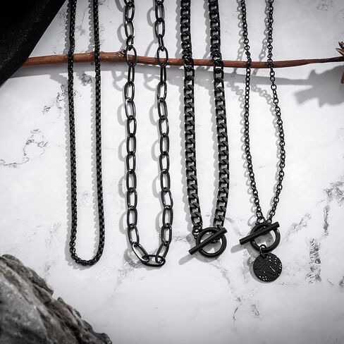 4pcs Layered Gold Necklaces Stack for Women Layered Chunky Gold Necklaces Herringbone Paperclip Chain Necklace Retro Coin Peach Heart Star Pendant Dainty Cuban Chain Toggle Clasp Jewelry Gifts for Women in Kuwait