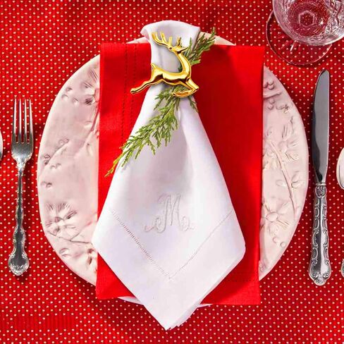 12Pcs Christmas Napkin Rings, Gold Color Deer Napkin Rings Set, Christmas Elk Napkin Buckles for Napkin Placement, Table Napkin Organization for Christmas Party Dinner (Gold Elk, 3.5cm) in Saudi Arabia