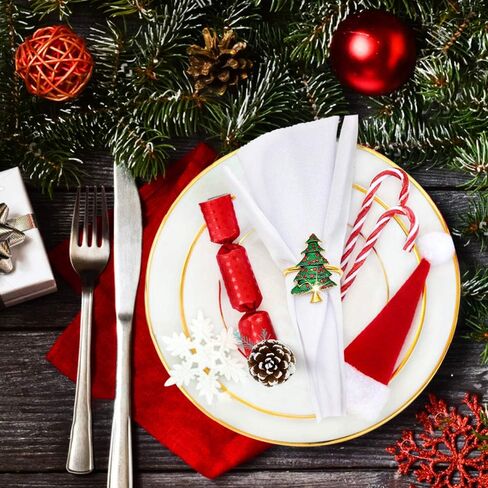 12Pcs Christmas Napkin Rings, Gold Color Deer Napkin Rings Set, Christmas Elk Napkin Buckles for Napkin Placement, Table Napkin Organization for Christmas Party Dinner (Gold Elk, 3.5cm) in Saudi Arabia