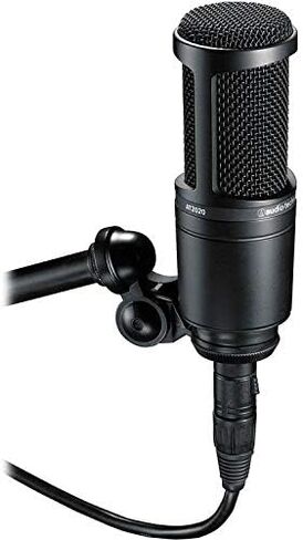 ميكروفون مكثف قلبي الشكل AT2020 من Audio-Technica مع ذراع بث ثنائي القسم BAI-2X وفلتر بوب وكابل XLR in Saudi Arabia