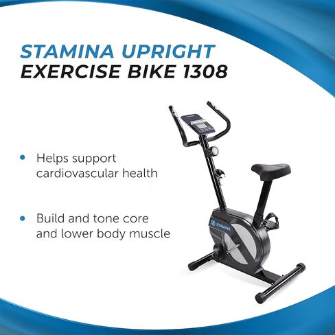 Stamina Upright Exercise Bike 1308 - Fitness Bike with Smart Workout App - Exercise Bike for Home Workout - Up to 300 lbs Weight Capacity in Saudi Arabia