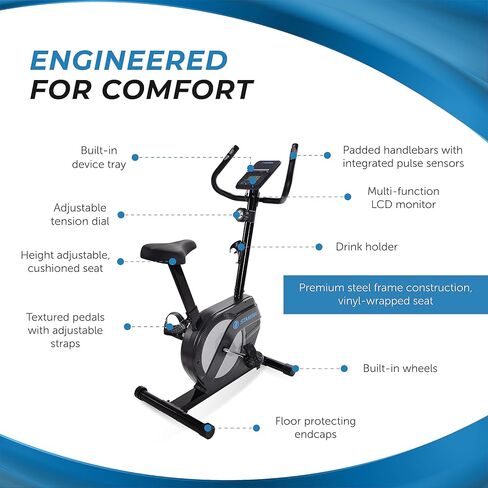 Stamina Upright Exercise Bike 1308 - Fitness Bike with Smart Workout App - Exercise Bike for Home Workout - Up to 300 lbs Weight Capacity in Saudi Arabia