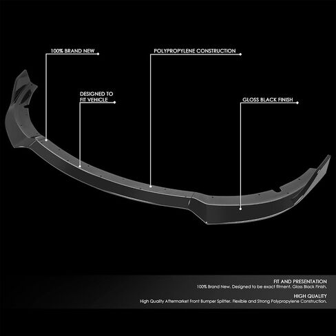 DNA Motoring ZTL-Y-0232 3Pc Front Bumper Lip Spoiler Splitter Compatible with 15-20 Dodge Charger SRT, Black in Saudi Arabia