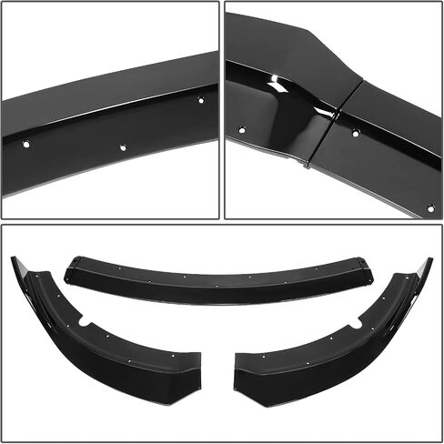 DNA Motoring ZTL-Y-0232 3Pc Front Bumper Lip Spoiler Splitter Compatible with 15-20 Dodge Charger SRT, Black in Saudi Arabia