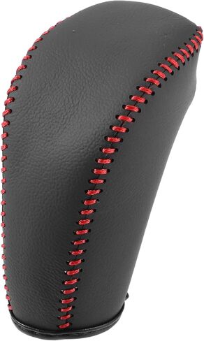 Gear Shifting Knob Cover Automatic Transmission Lever Trim for Hyundai IX25 2016-2017 PU Leather Black Red in Saudi Arabia