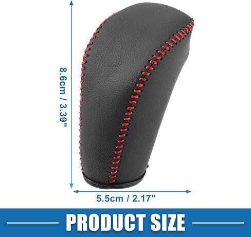 Gear Shifting Knob Cover Automatic Transmission Lever Trim for Hyundai IX25 2016-2017 PU Leather Black Red in Saudi Arabia