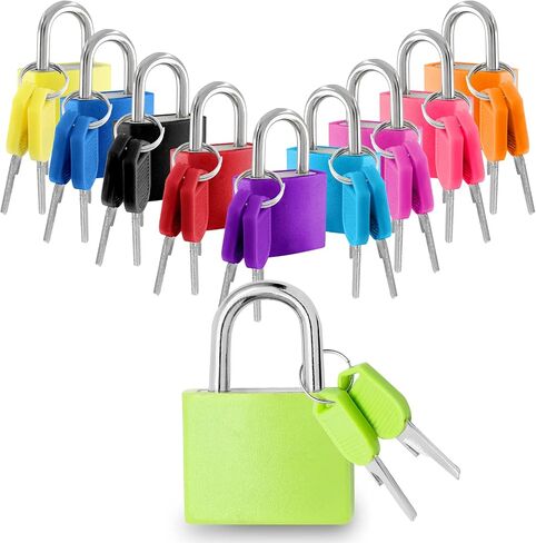 Litoexpe 4 Pcs Suitcase Locks with Keys, Small Luggage Locks Metal Padlocks Key Lock Set for School Gym(Dark Blue, Red, Green, Yellow; 1.3 inch x 0.91 inch) in Saudi Arabia