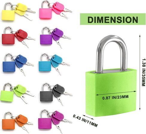 Litoexpe 4 Pcs Suitcase Locks with Keys, Small Luggage Locks Metal Padlocks Key Lock Set for School Gym(Dark Blue, Red, Green, Yellow; 1.3 inch x 0.91 inch) in Saudi Arabia