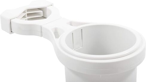 Camco Large Clamp Mounted Cup Holder-Provides a Secure Location for Your Beverage-Mountable for Up to 2-Inch Rail-White (53083) in Saudi Arabia