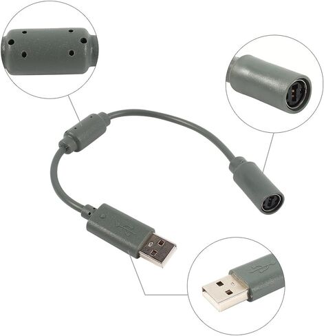 Zerone Converter Adapter Cable, 10.6inch Wired Controller Replacement USB Breakaway Adapter Connection Cable Cord for XBO X360 Gray in Saudi Arabia