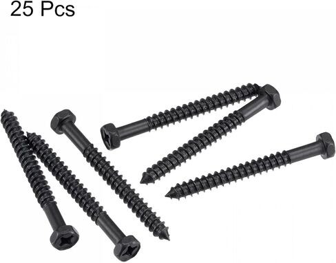 uxcell Hex Lag Screws 1/4" x 2-3/4" Carbon Steel Phillips Head Half Thread Self-Tapping Bolts for Deck Building or Joining Lumber 25pcs in Saudi Arabia