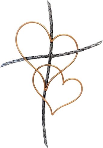BestGiftEver Metal Wall Cross - Decorative Cross Wall Hanging with Entwined Hearts - Spiritual Jesus Art Sculpture for Home Wall Decor, Christian Wall Art, and Religious Wall Decor in Saudi Arabia