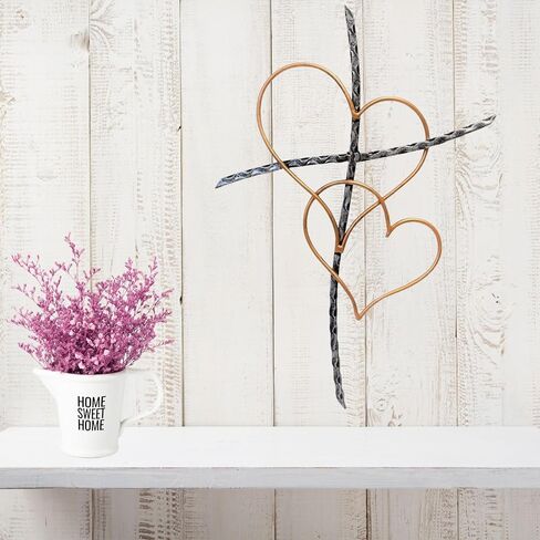 BestGiftEver Metal Wall Cross - Decorative Cross Wall Hanging with Entwined Hearts - Spiritual Jesus Art Sculpture for Home Wall Decor, Christian Wall Art, and Religious Wall Decor in Saudi Arabia