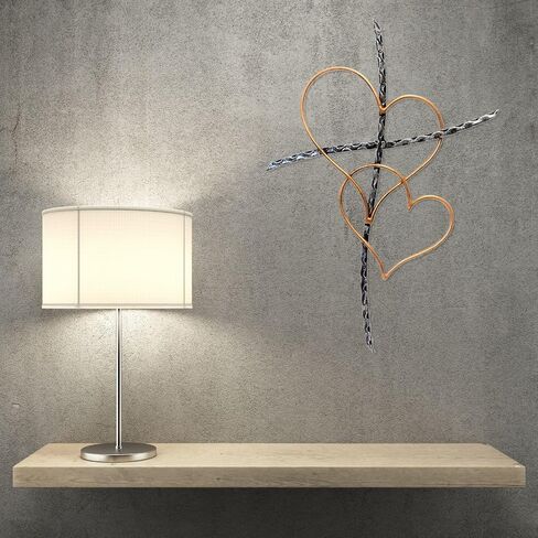 BestGiftEver Metal Wall Cross - Decorative Cross Wall Hanging with Entwined Hearts - Spiritual Jesus Art Sculpture for Home Wall Decor, Christian Wall Art, and Religious Wall Decor in Saudi Arabia