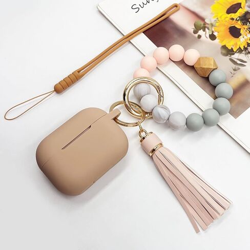 for Airpods Pro 2nd Generation Case Cover 2022，Soft Silicone Skin Case Cover with Bracelet Keychain Cute Apple Airpods Pro 2 Cover for Women Girls (Hot Pink) in Saudi Arabia