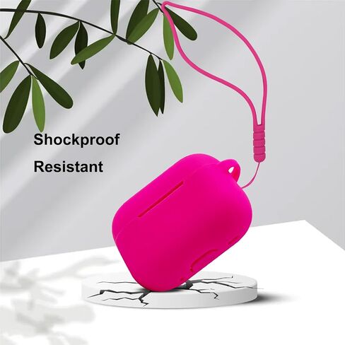 for Airpods Pro 2nd Generation Case Cover 2022，Soft Silicone Skin Case Cover with Bracelet Keychain Cute Apple Airpods Pro 2 Cover for Women Girls (Hot Pink) in Saudi Arabia