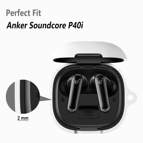 حافظة سيليكون من Geiomoo لجهاز Anker Soundcore P40i، غطاء واقي مزود بحلقة تسلق (أسود) in Kuwait