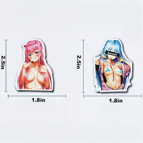 100 Waterproof Anime Girl Stickers for Adults - Cell Phone Stickers, Adult Stickers Ideal for Laptops, Water Bottles, Skateboards, Cars & Luggage in Saudi Arabia