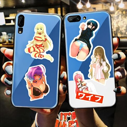 100 Waterproof Anime Girl Stickers for Adults - Cell Phone Stickers, Adult Stickers Ideal for Laptops, Water Bottles, Skateboards, Cars & Luggage in Saudi Arabia