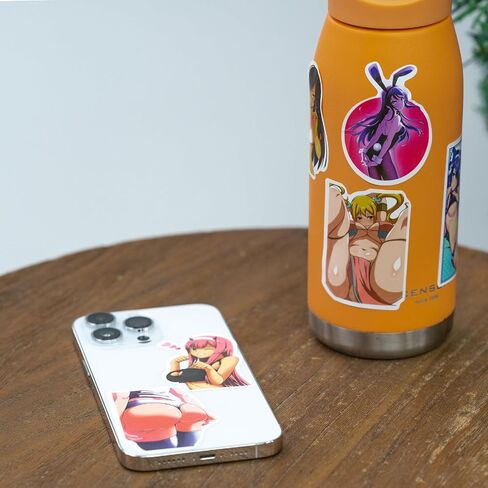 100 Waterproof Anime Girl Stickers for Adults - Cell Phone Stickers, Adult Stickers Ideal for Laptops, Water Bottles, Skateboards, Cars & Luggage in Saudi Arabia