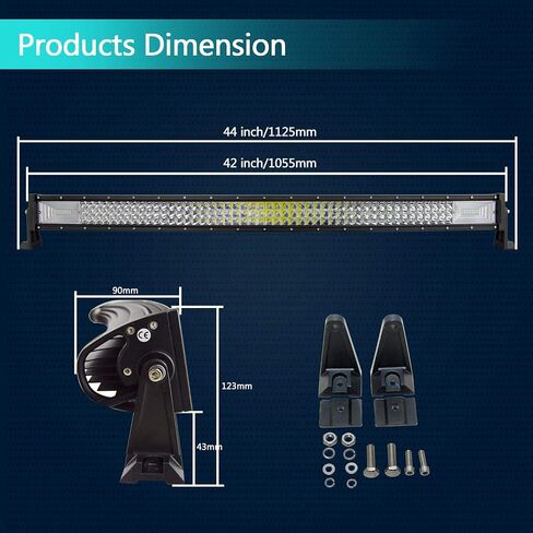 Willpower 22 inch 270W Curved LED Work Light Bar Triple Row Driving Lights Fog Lamp Off Road Lighting DC 12V 24V for SUV UTE ATV Truck 4x4 Boat in Kuwait