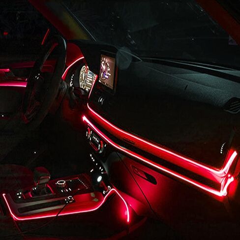 EL Wire LED Car Strip Lights, 9.8ft/3m Auto Neon LED String Strip Light, USB Wire Strip Lights for Car, DIY Your Car Center Console and Dashboard, Ambient Lighting Kits for Car Indoor Decorations in Kuwait