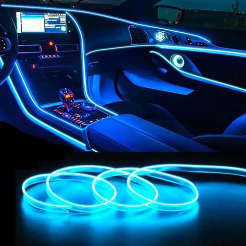 EL Wire LED Car Strip Lights, 9.8ft/3m Auto Neon LED String Strip Light, USB Wire Strip Lights for Car, DIY Your Car Center Console and Dashboard, Ambient Lighting Kits for Car Indoor Decorations in Saudi Arabia