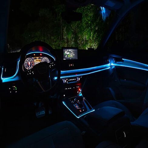 EL Wire LED Car Strip Lights, 9.8ft/3m Auto Neon LED String Strip Light, USB Wire Strip Lights for Car, DIY Your Car Center Console and Dashboard, Ambient Lighting Kits for Car Indoor Decorations in Saudi Arabia