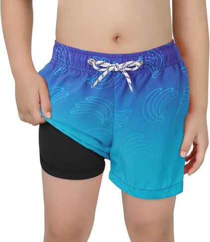 Boys Swim Trunks Swimsuit Boxer Brief Liner Swim Trunks Quick Dry Compression Anti Chafe Toddler Swim Shorts in Saudi Arabia