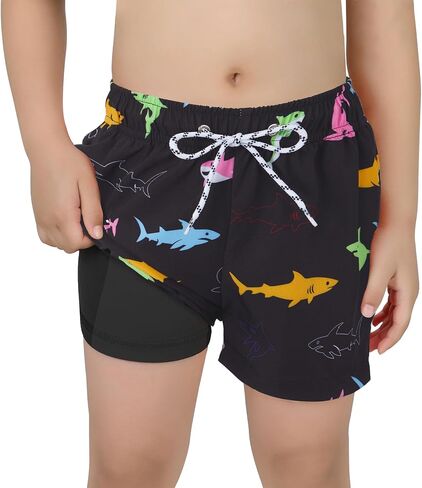 Boys Swim Trunks Swimsuit Boxer Brief Liner Swim Trunks Quick Dry Compression Anti Chafe Toddler Swim Shorts in Saudi Arabia