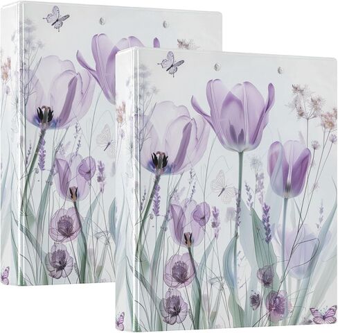 3 Ring Binder, Spring Wild Flowers Butterfly File Folder Holds 200 Sheets File Storage for Women Men School Office Supplie in Saudi Arabia