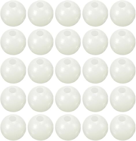 200 Pcs Glow Fishing Beads - Plastic Luminous Round Bait Egg Lure Rigs Apply to Outdoor Tackle Tool (6mm, White) in Saudi Arabia