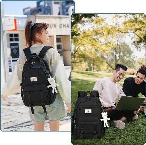 College Backpack Laptop Backpacks 15.6 Inch for Men Women Elementary Middle High School Book Bag For Teens Girls Boys Student Anti Theft Travel Daypack Large Bookbags-Beige in Saudi Arabia
