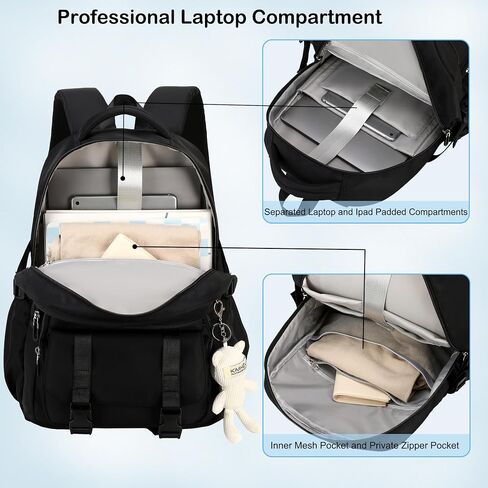 College Backpack Laptop Backpacks 15.6 Inch for Men Women Elementary Middle High School Book Bag For Teens Girls Boys Student Anti Theft Travel Daypack Large Bookbags-Beige in Saudi Arabia