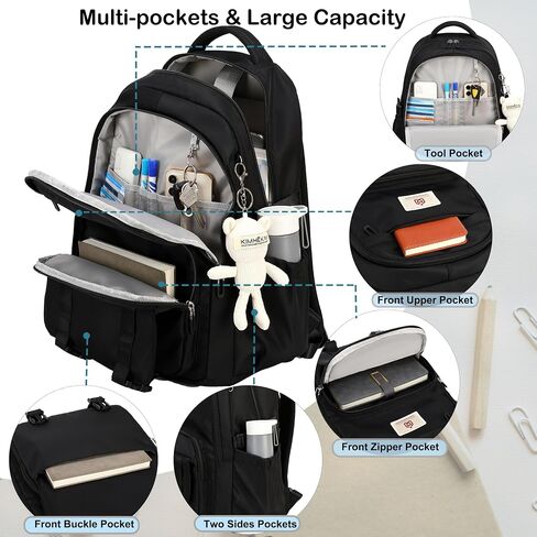 College Backpack Laptop Backpacks 15.6 Inch for Men Women Elementary Middle High School Book Bag For Teens Girls Boys Student Anti Theft Travel Daypack Large Bookbags-Beige in Saudi Arabia