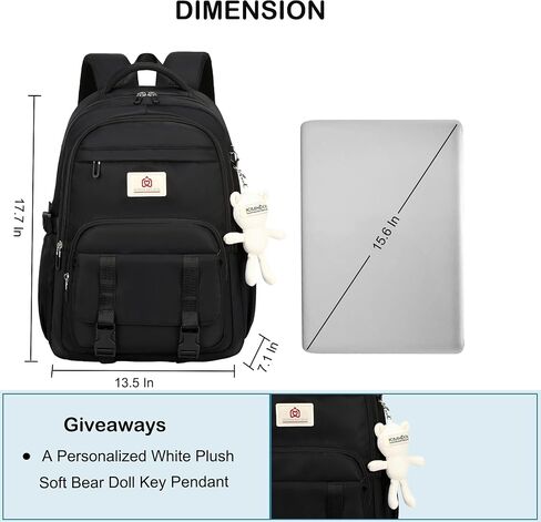College Backpack Laptop Backpacks 15.6 Inch for Men Women Elementary Middle High School Book Bag For Teens Girls Boys Student Anti Theft Travel Daypack Large Bookbags-Beige in Saudi Arabia