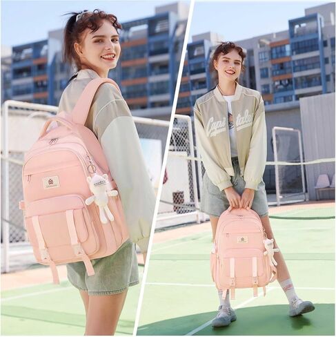 College Backpack Laptop Backpacks 15.6 Inch for Men Women Elementary Middle High School Book Bag For Teens Girls Boys Student Anti Theft Travel Daypack Large Bookbags-Beige in Saudi Arabia