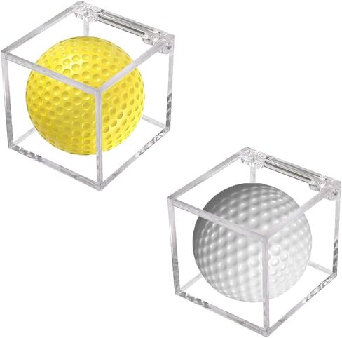 2 PCS Golf Ball Display Case, UV Protected Golf Ball Display Cube, Acrylic Case Clear Display Holder for Golf Balls, 2.36 x 2.36 x 2.36 Inch in Saudi Arabia