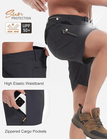 Hiking Shorts Men Cargo Quick Dry Lightweight Stretch Tactical Shorts for Fishing Travel Casual with Multi Pockets in Kuwait