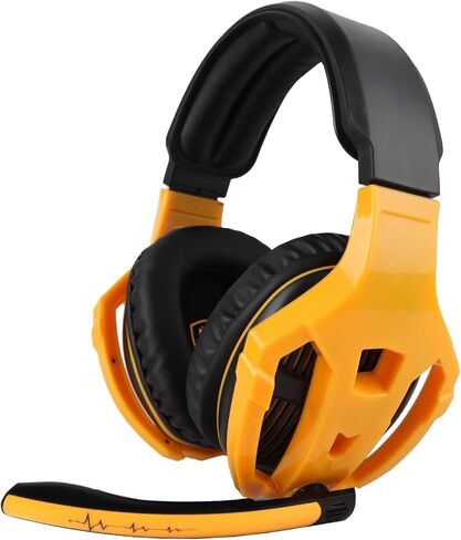 Wired Gaming Headset, Noise Cancelling Over Ear Headphones with 3.5mm Audio Jack, 50 mm Drivers, Rotatable and Flexible Mic & Soft Memory Earmuffs for PS4, PS5, PC, Xbox One, Switch (Orange) in Kuwait