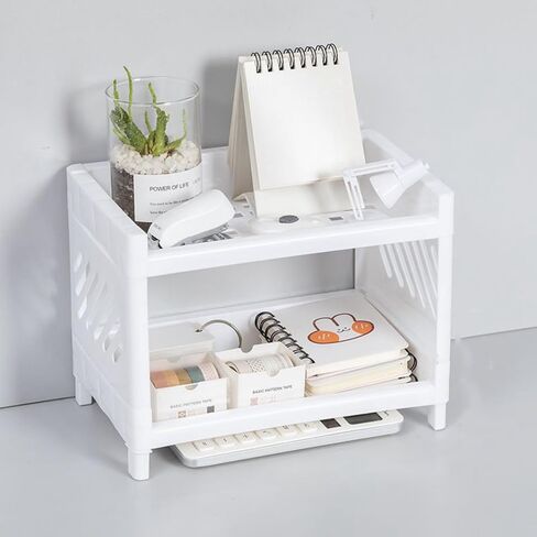 Desk Organizer Pen Holder for Desktop Storage,Tabletop Makeup Organizer,Desk Organization for School, Home, Office Supplies,Bathroom, Dresser (White) in Saudi Arabia